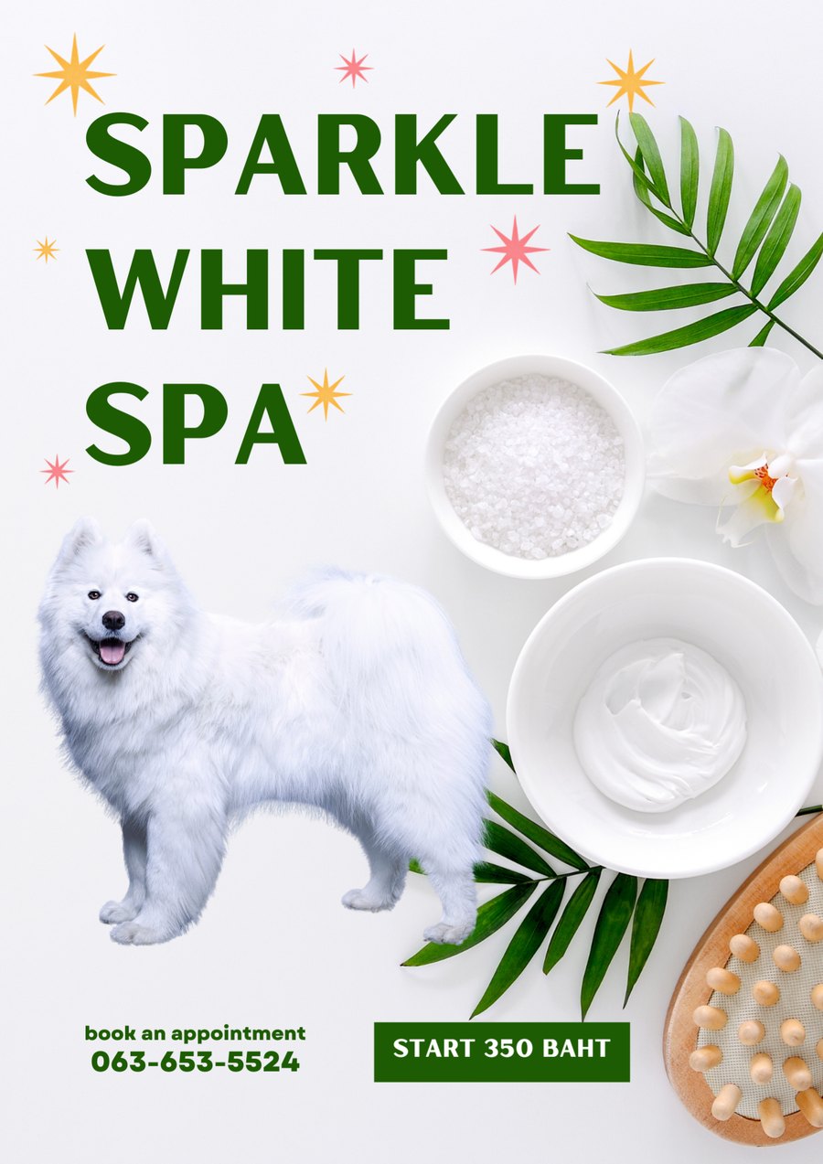 โปสเตอร์ Sparkle White Spa ทรีตเมนต์ขนขาวและลดคราบน้ำตา — Nippon Pets นนทบุรี